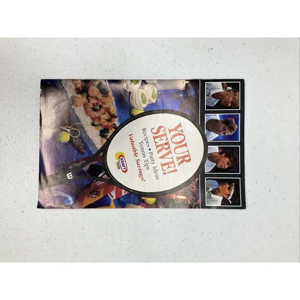 tennis Kraft tour 1993‎ Graf Sabatini Seles Navratilova YOUR  SERVE recipes book